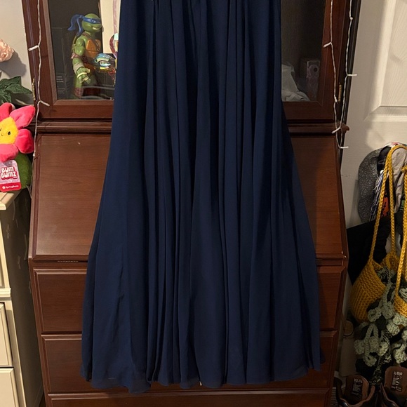 Beautiful Beaded Navy Blue Evening Gown - Picture 6 of 7